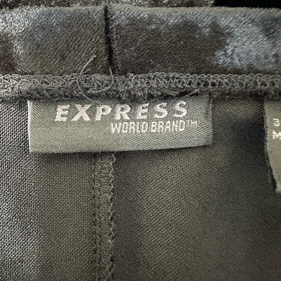 Vintage Express Maxi Skirt Y2K 90s Women Medium Black Velvet Witchy Vamp Goth - Picture 6 of 9